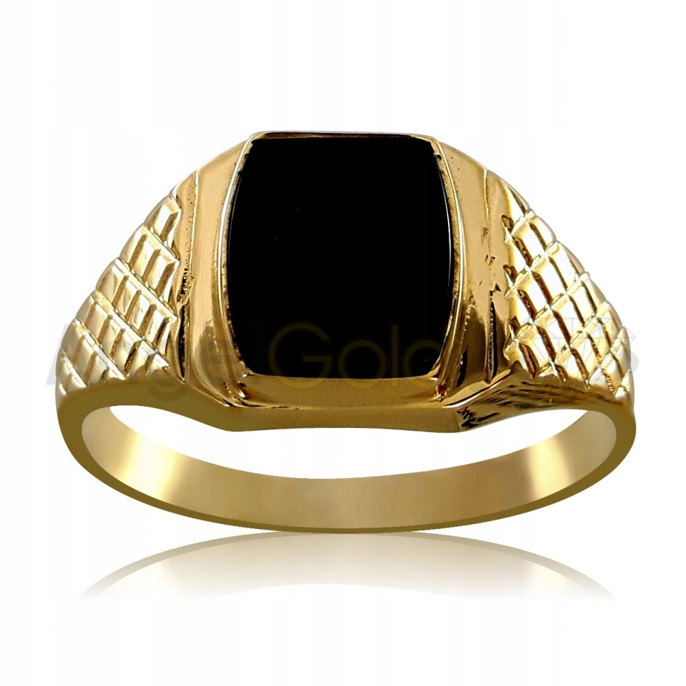 Golden Signet s rezmi a Onyx Pr. 585 gravírovanie