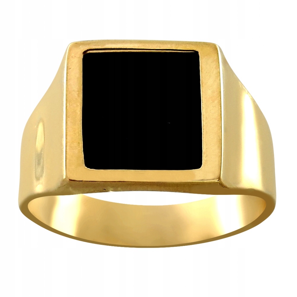 Golden Signet so štvorcom Onyx zobrazujúci pr. 585