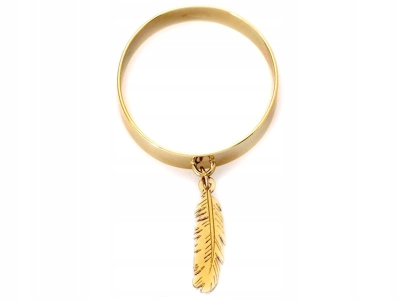 ZLATÝ ŠIROKÝ PRSTEŇ 585 FEATHER 19R DARČEK