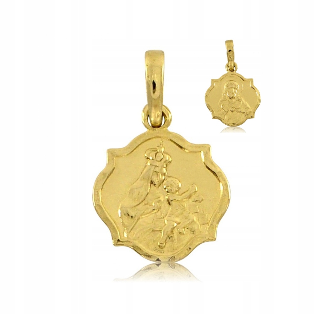Zlatý Scapular Double -Dounded Baptism Medal 585