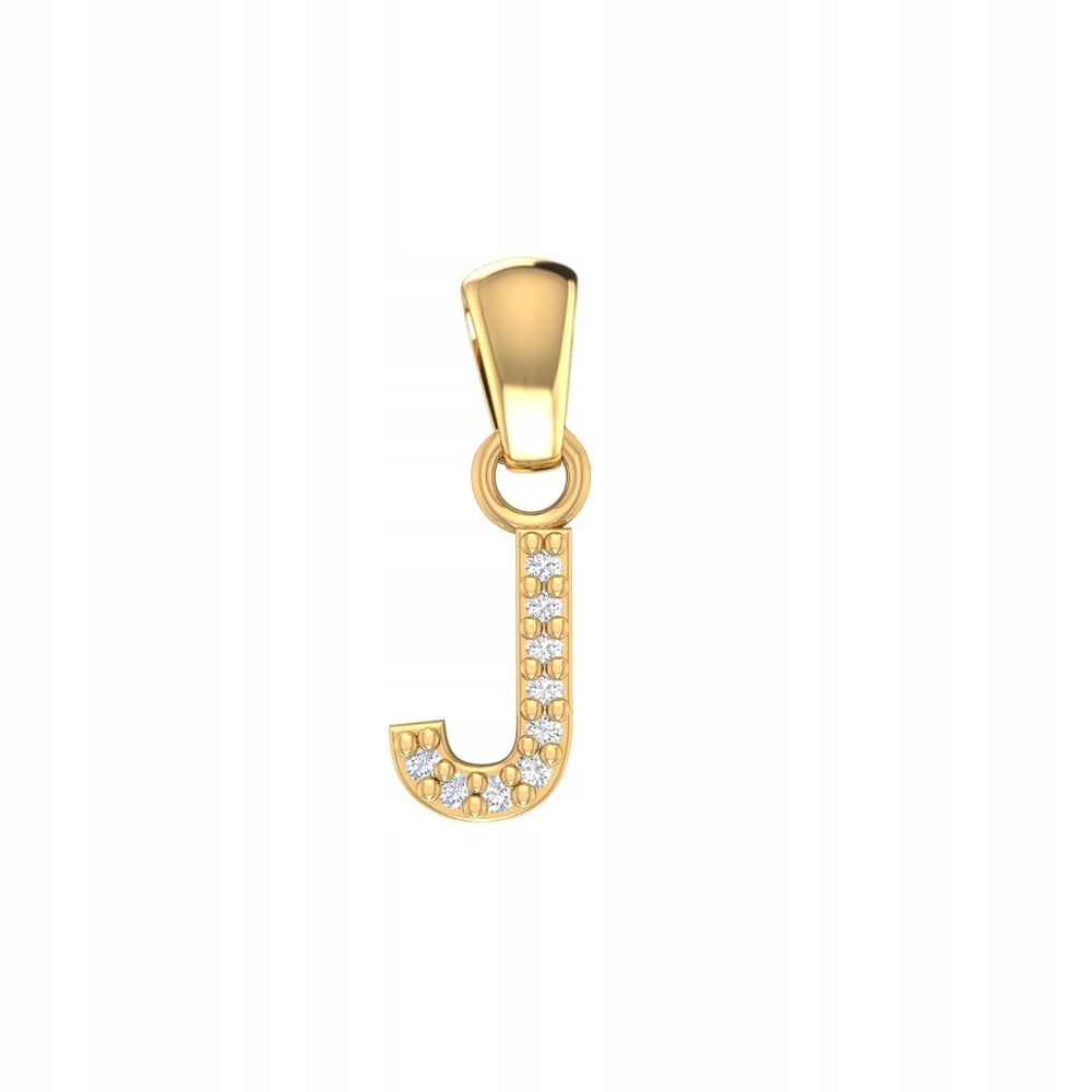 Zlatý závesný list j od Gold Pr. 333 kamienkov