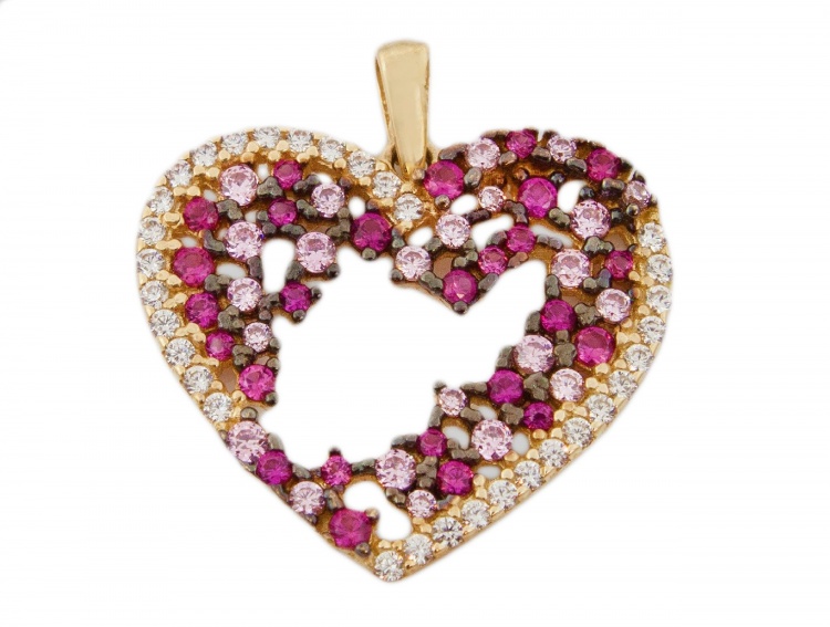 Golden Pendant Heart so zirkónmi - 2,140 g