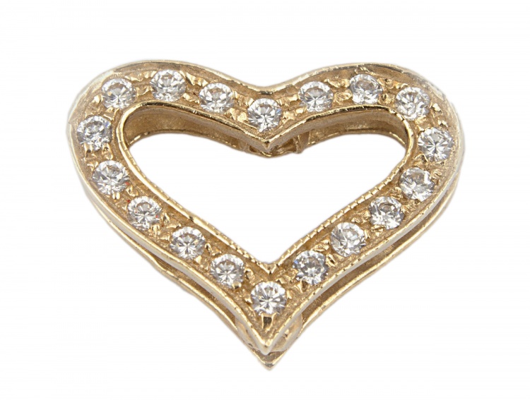 Golden Pendant Heart so zirkónmi - 2,650 g