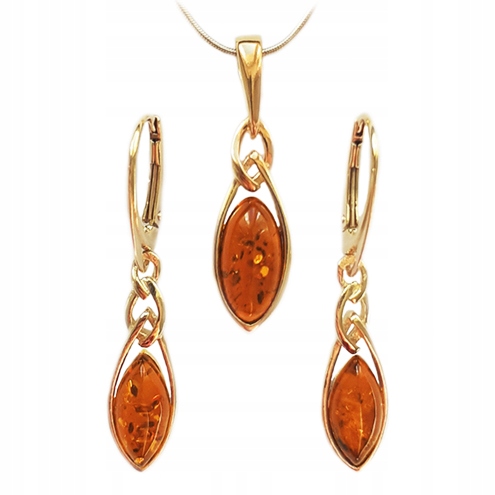 Sada GOLDEN Knots s retiazkou AMBER SILVER