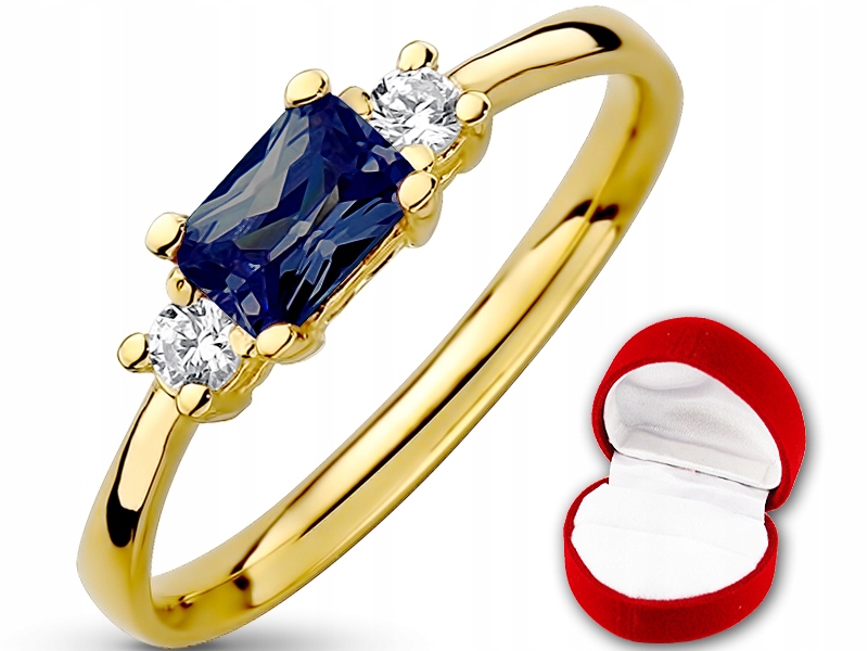 ZLATÝ prsteň SAPPHIRE a ZIRCONIA pr. 333 r14