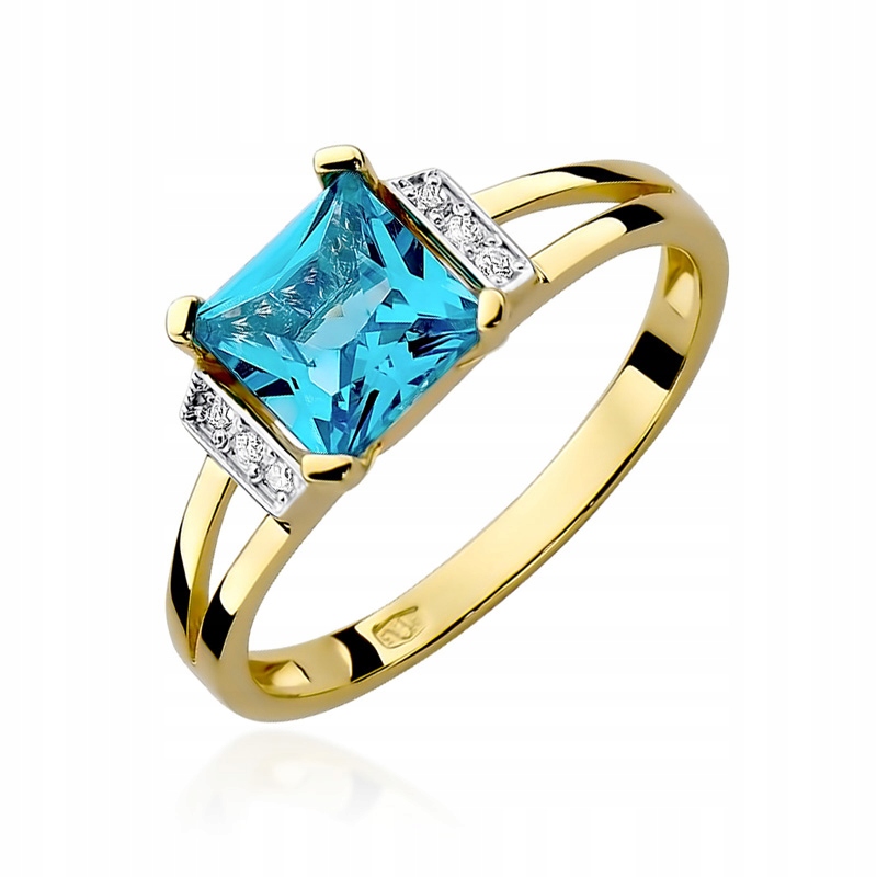 Zásnubný prsteň s TOPAZ a diamantmi