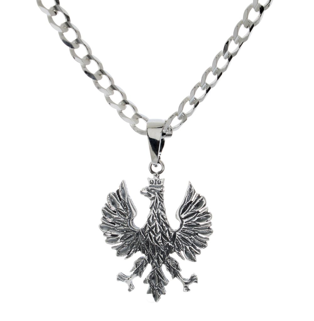 Eagle prívesok + reťazové pasty striebro 23 gramov