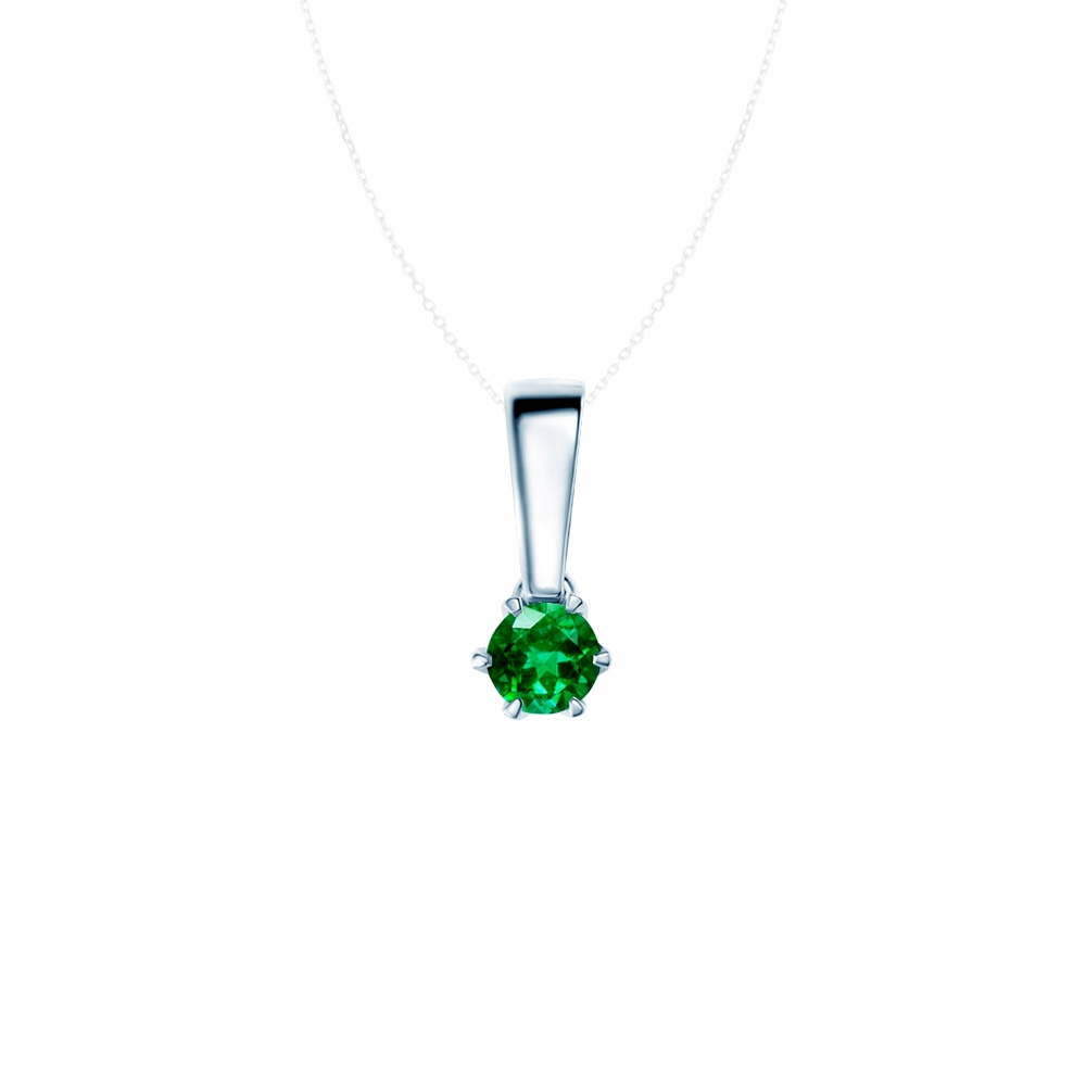 Savicki Pendant White Gold Emerald