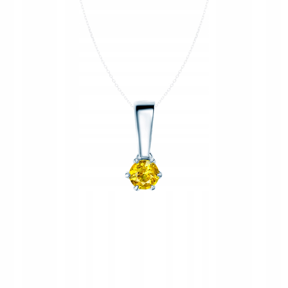 Savicki prívesok z bieleho zlata Yellow Sapphire