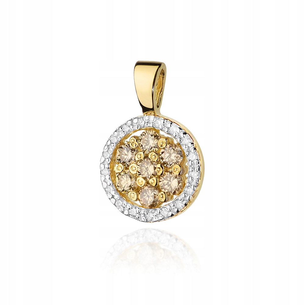Zlato Pendant PR 585 hnedé diamanty 0,35 ct