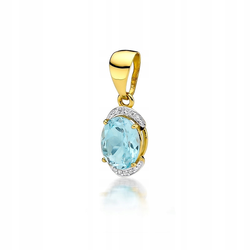 Zlato Pendant PR 585 Diamond 0,04 CT, Topaz
