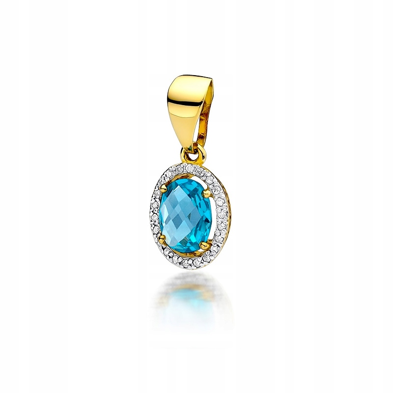 Zlato Pendant PR 585 Diamond 0,11 CT, Topaz