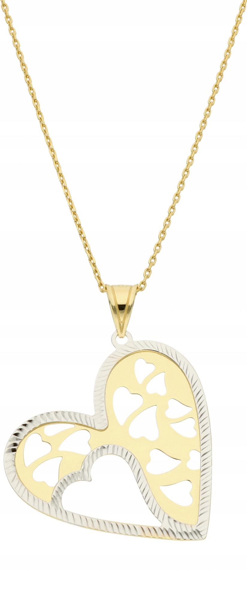 Veľký prívesok so srdcom Golden Openwork 585 14K