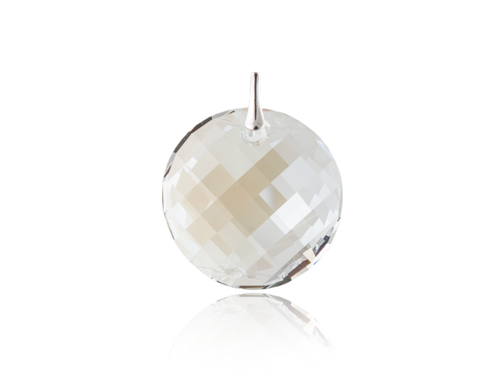 Strieborný prívesok SWAROVSKI okrúhly trblietky Ag
