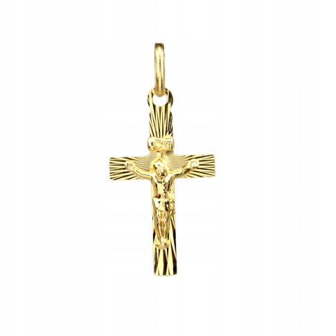 Zlatý prívesok CROSS s figúrkou (585)