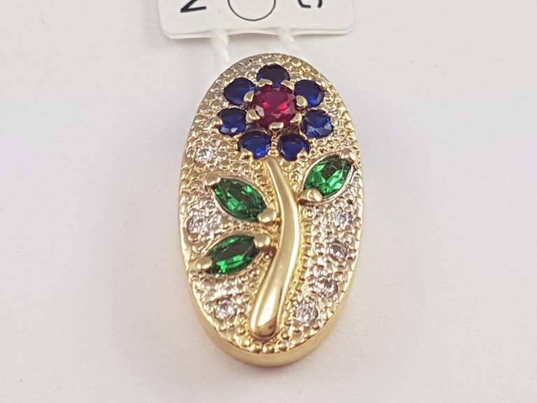 Zlatý prívesok Rubin Sapphire Shadz Lovely 14k