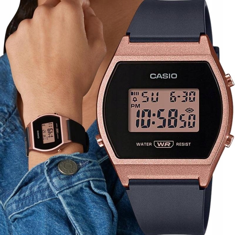 Dámske hodinky -  Casio retro vintage dámske hodinky - Pink Gold