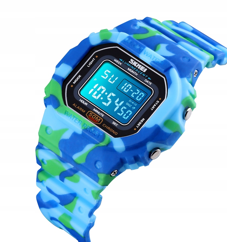 Detské hodinky - Skmei sledujte digitálne farby Camo ZCV2 alarm