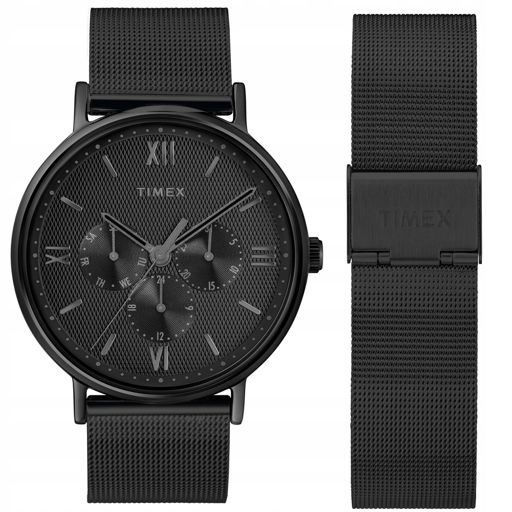 Pánské hodinky - Timex sleduje čierny náramok. Novinka!