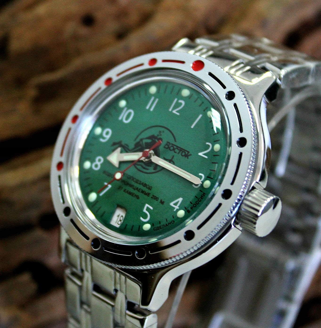 Pánské hodinky - Vostok Amfibia hodinky. 420386. 20 bar.