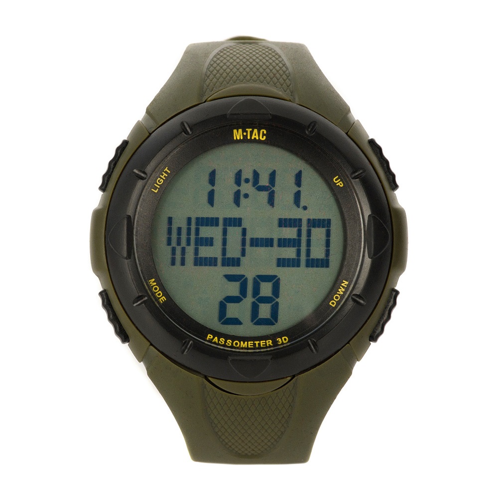 Unisex hodinky -  M -TAC taktické hodinky s krokomerom - olivami