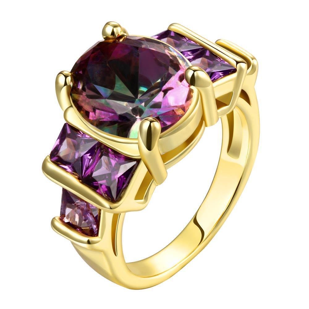 Snový zlatý prsteň Swarovski ametyst 14k