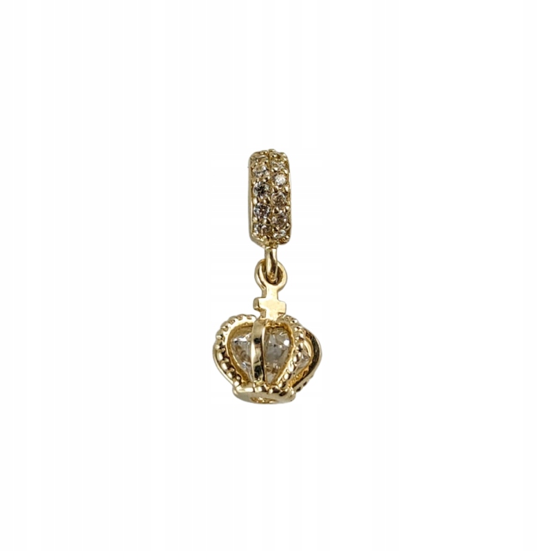 Zlato 14K korunka s zirkónom, Charms G585