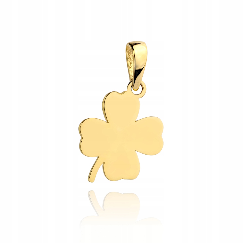 Zlato 585 Clover Pendant Gravírovanie za darček