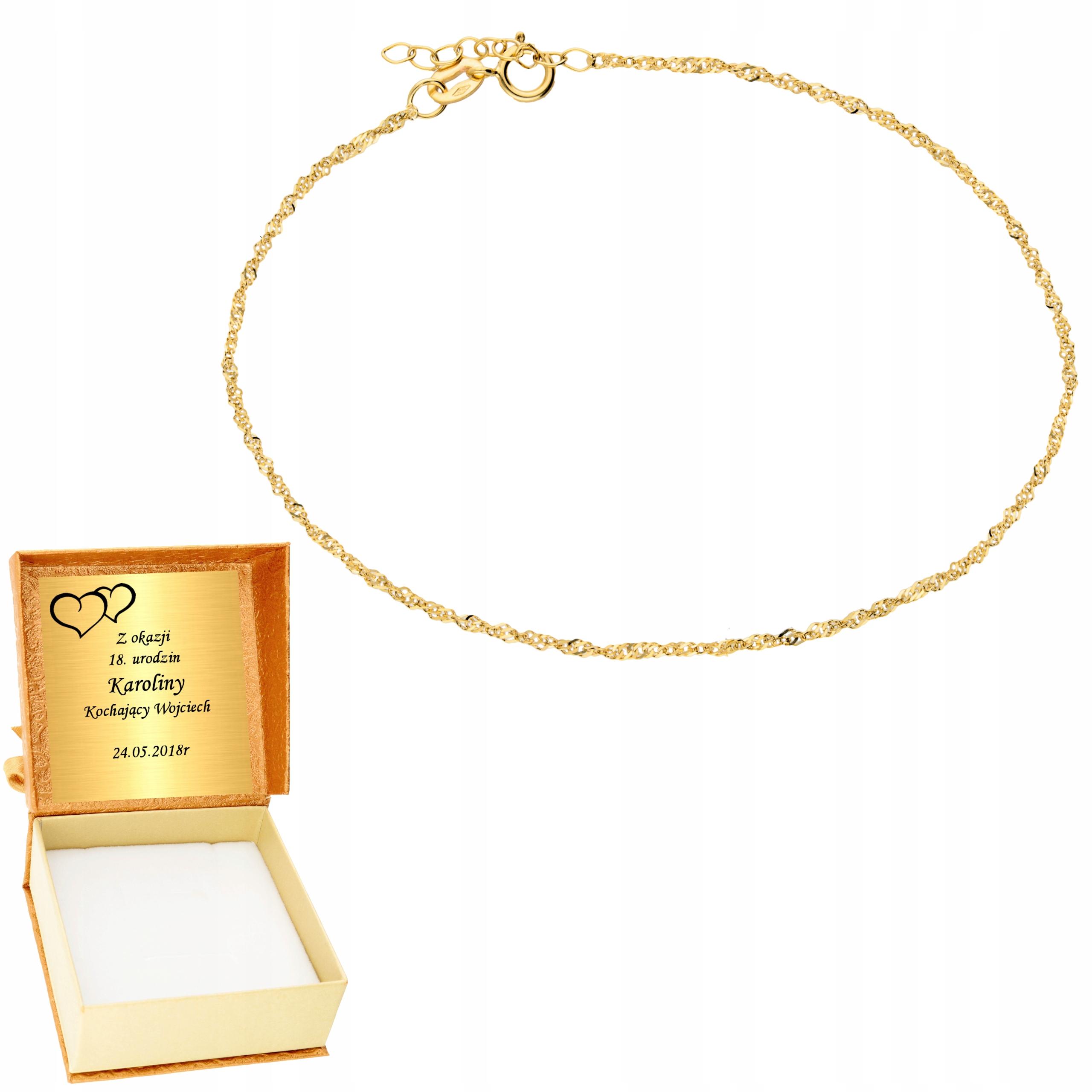 Zlatý náramok Singapur Gold Graver
