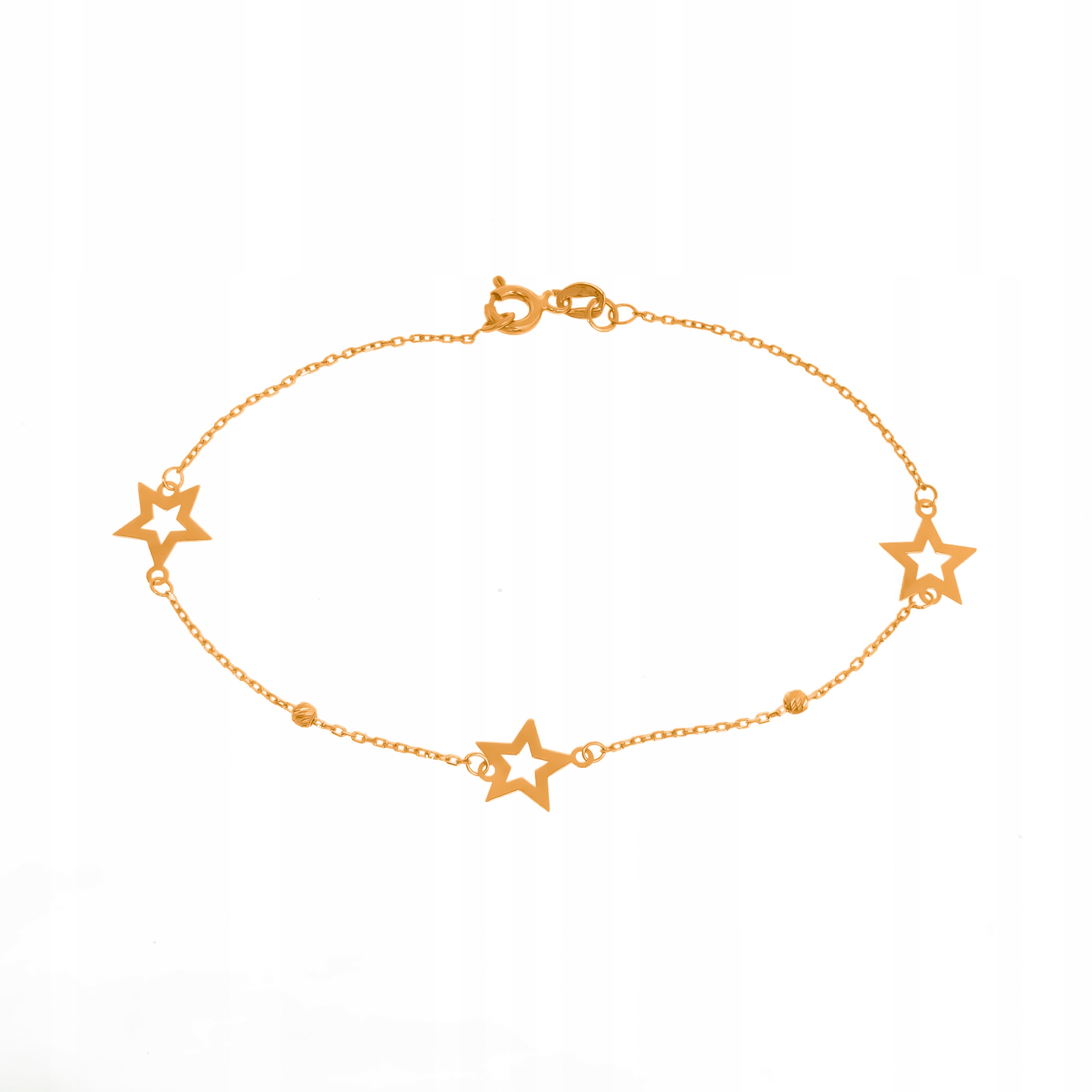 Gold Bracelet PR585 Hviezdy guľky gravírovanie