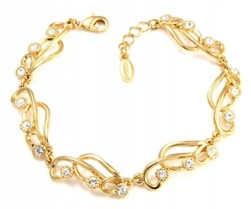 ZLATÝ NÁDHERNÝ NÁRAMOK SWAROVSKI Zawijasy Leaveski