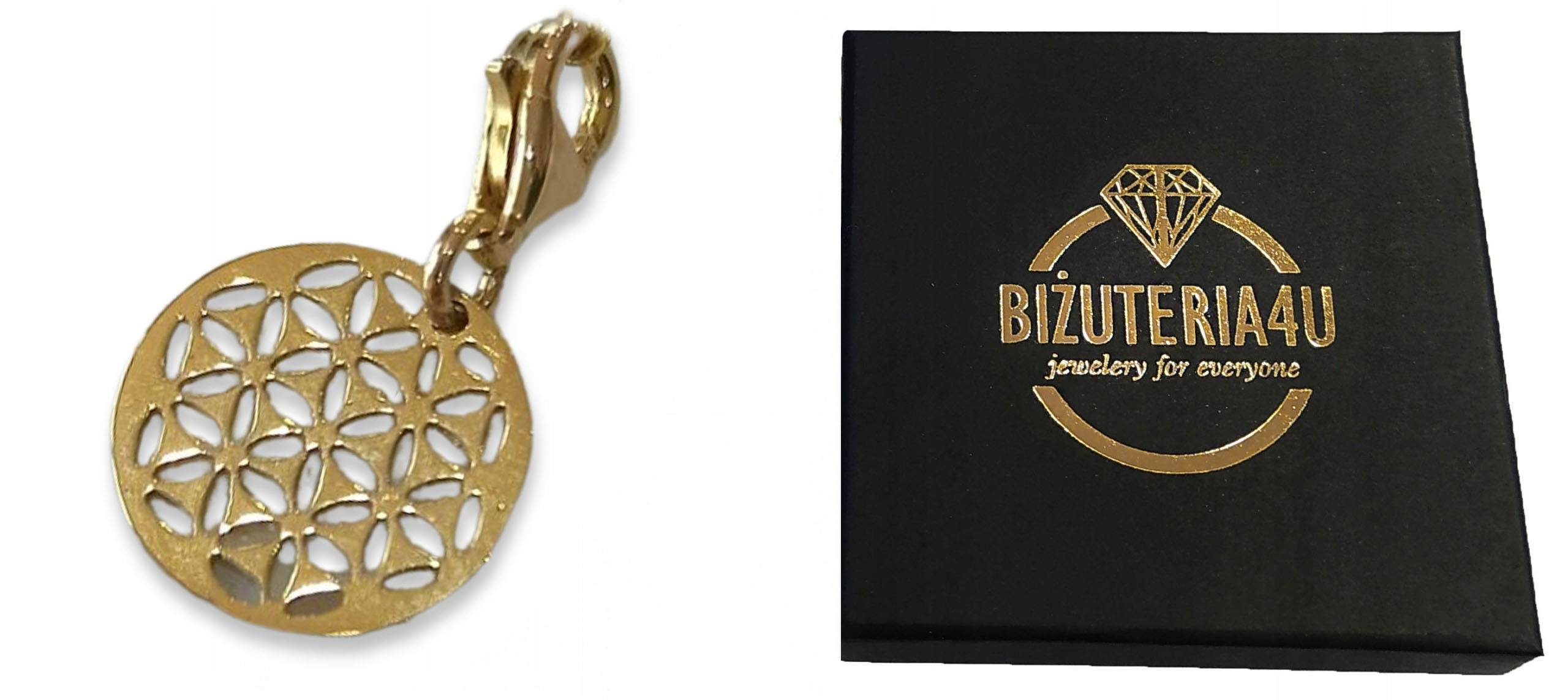 Golden Pendant Charms Openwork Circle PR 333