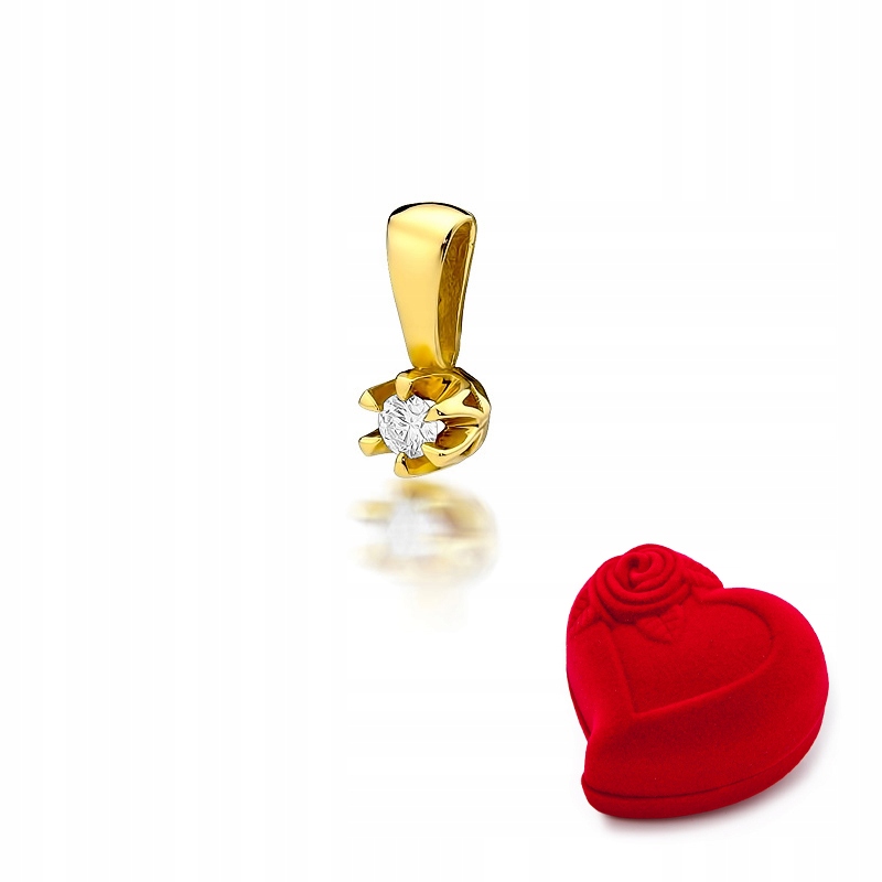 Zlatý prívesok s diamantom 0,10ct pokus 585