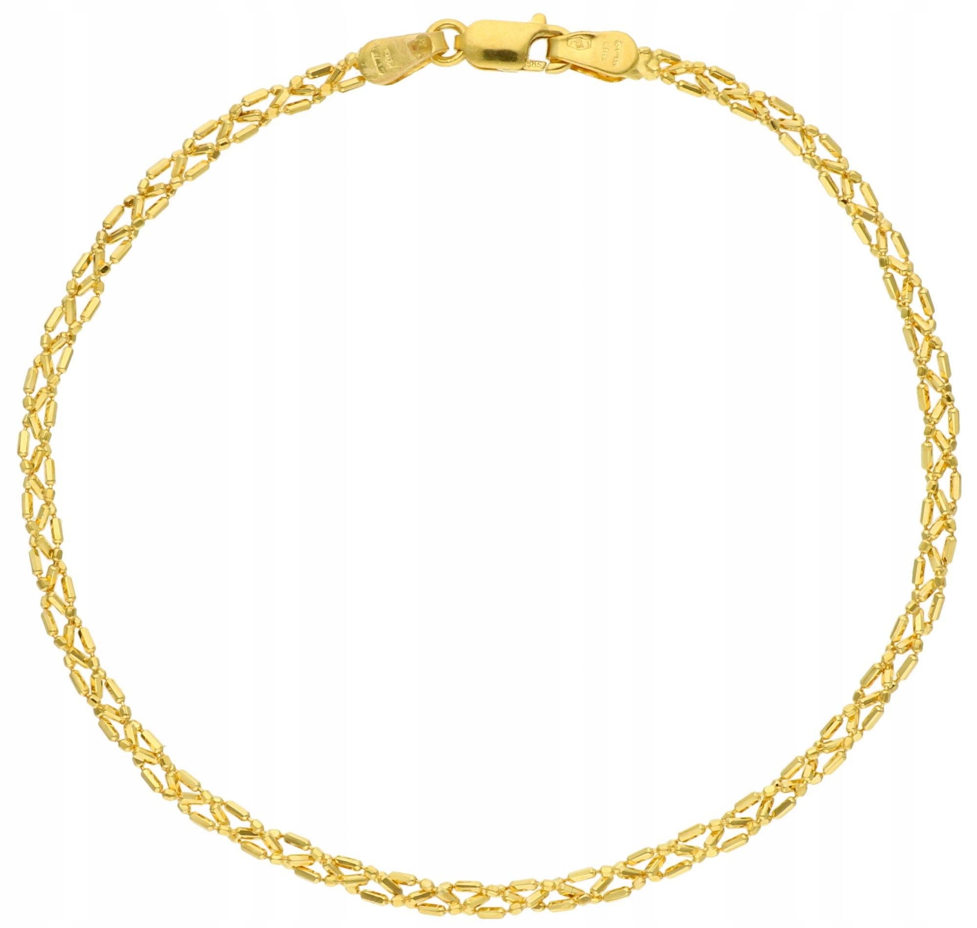 Zlatý náramok so zaujímavou väzbou 19 cm 585 14k