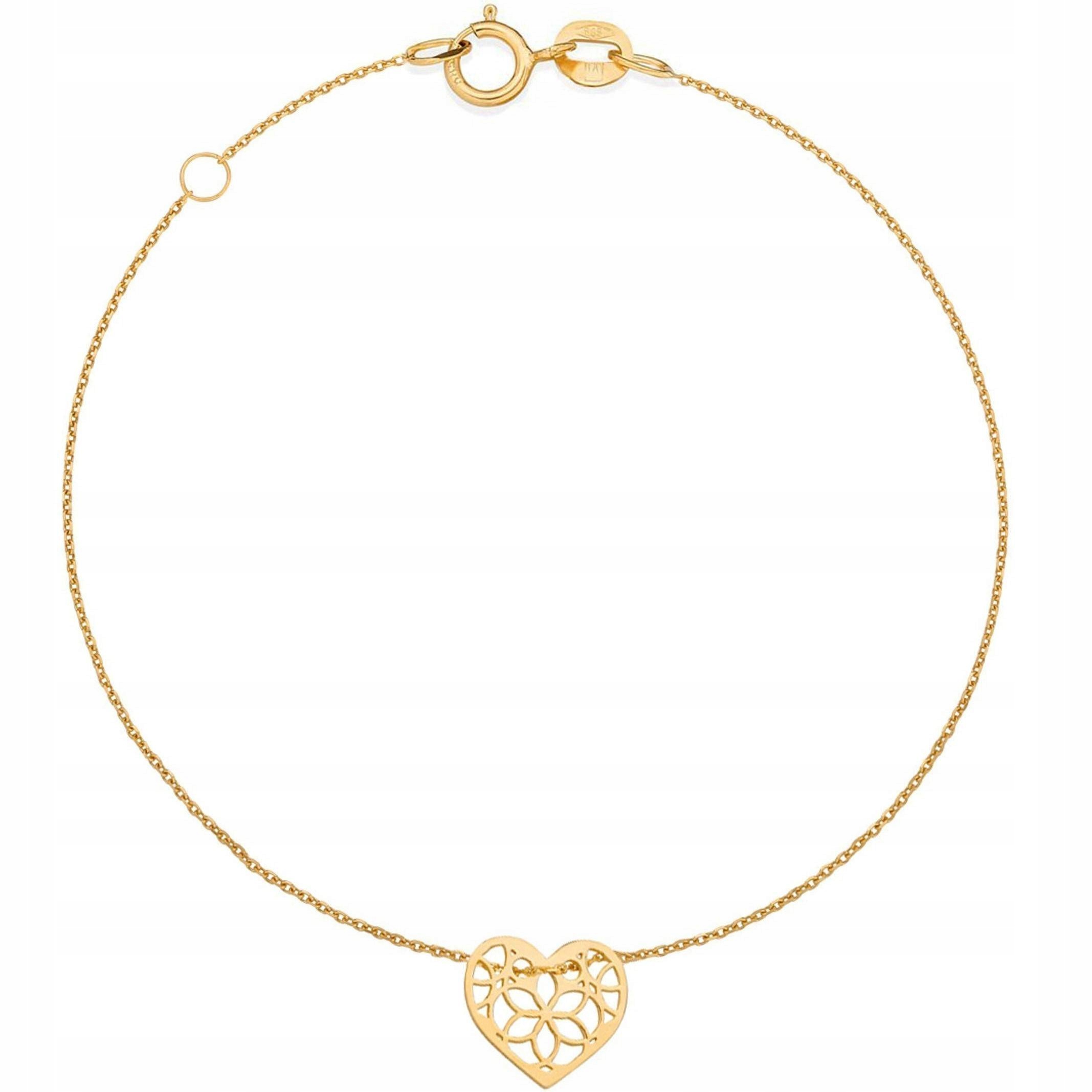 Zlatý náramok 333 Celebrity Openwork Heart