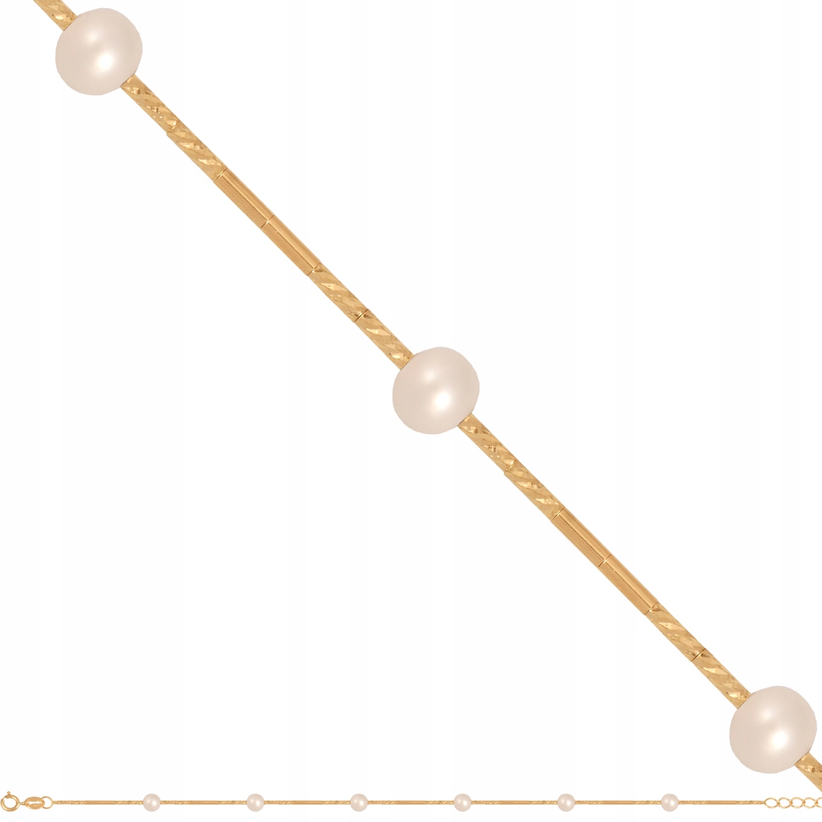Zlatý náramok Pearl 585 2,25 g 19 cm
