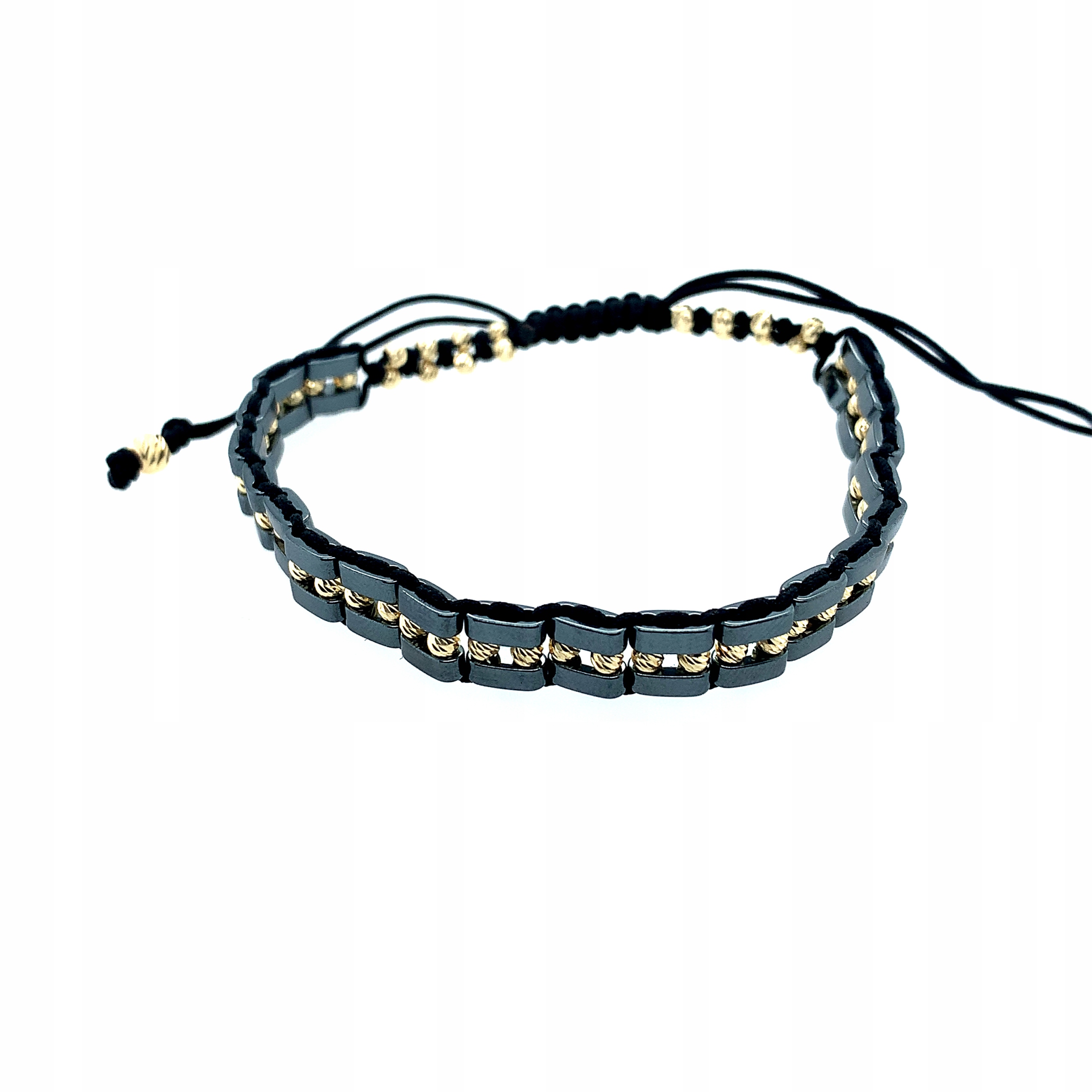 Gold Bracelet Hematit String 60 loptičiek 585