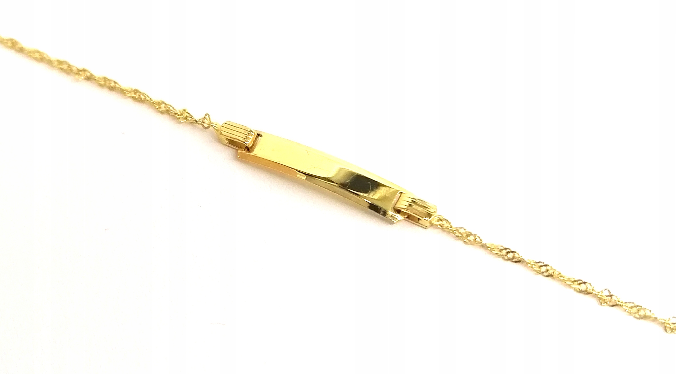 Zlatý náramok s platničkou 585 1,47 g 16 cm M