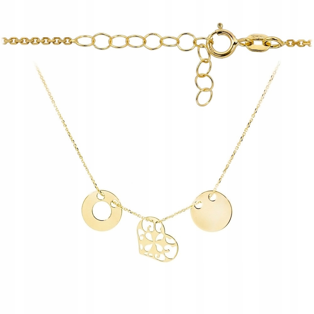 Zlatý náhrdelník celebrít HEART RING RING pr 585