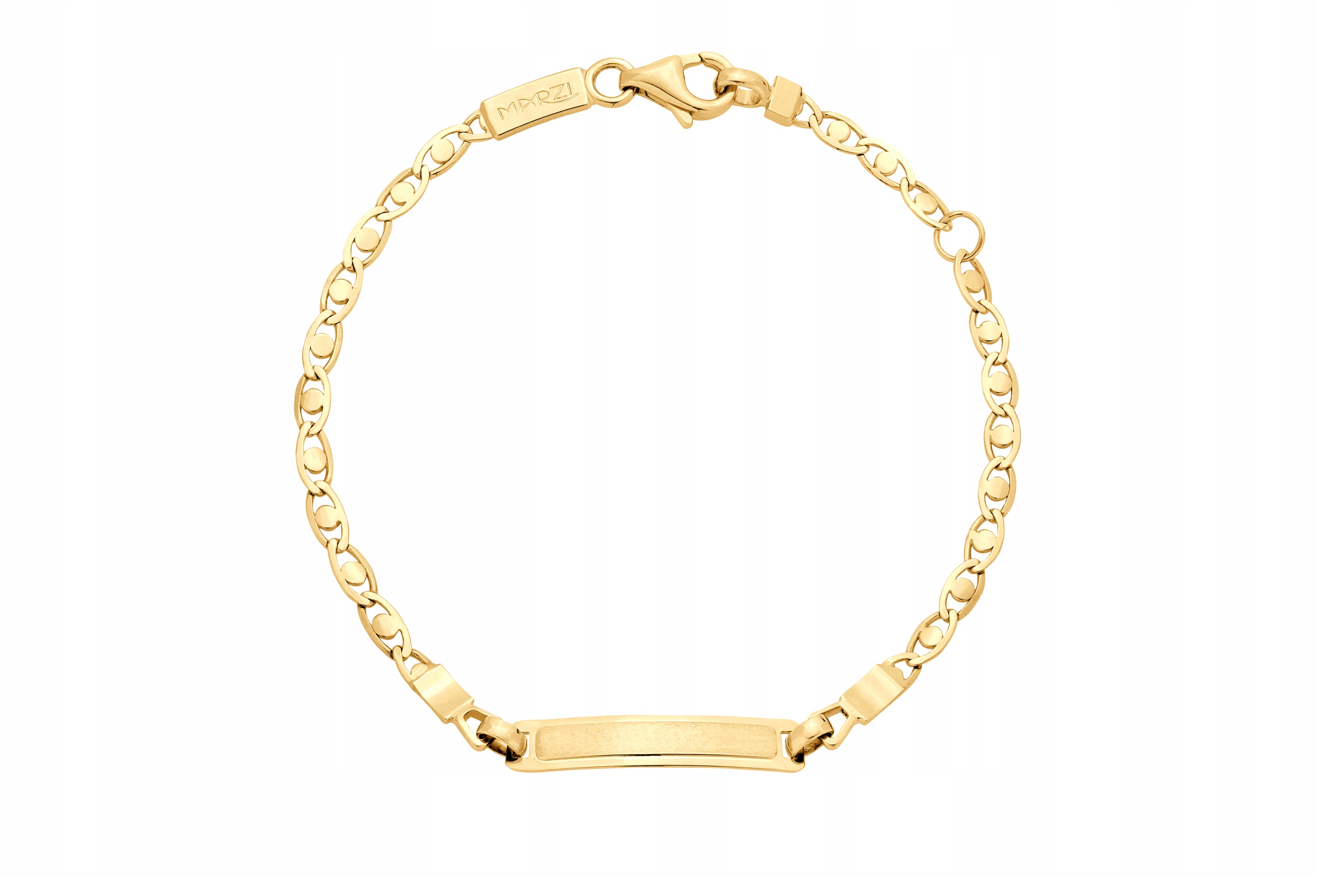 Zlatý detský náramok s doštičkou gucci pr 585