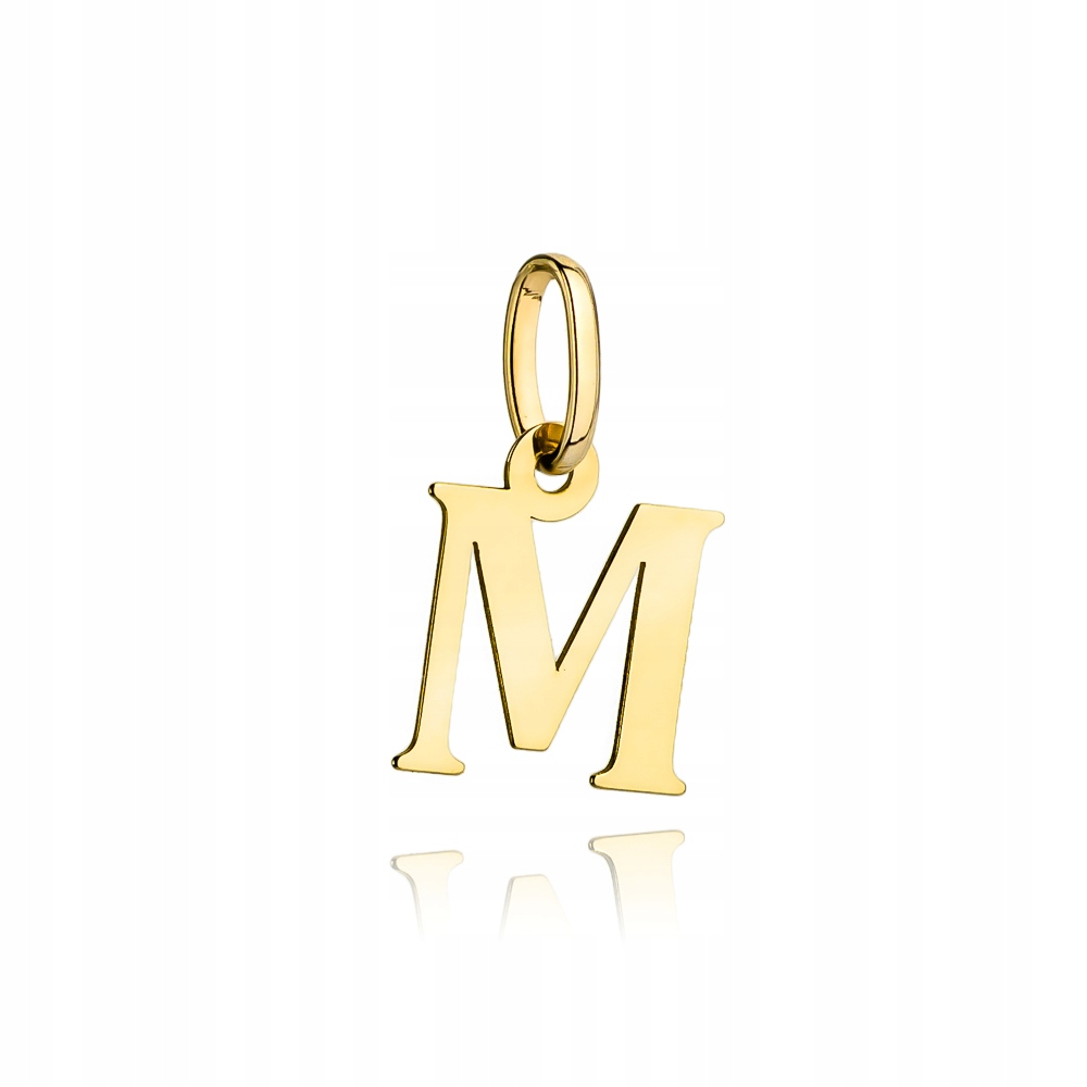 Zlatý prívesok Gold Pendant Letter M + Gravírovanie
