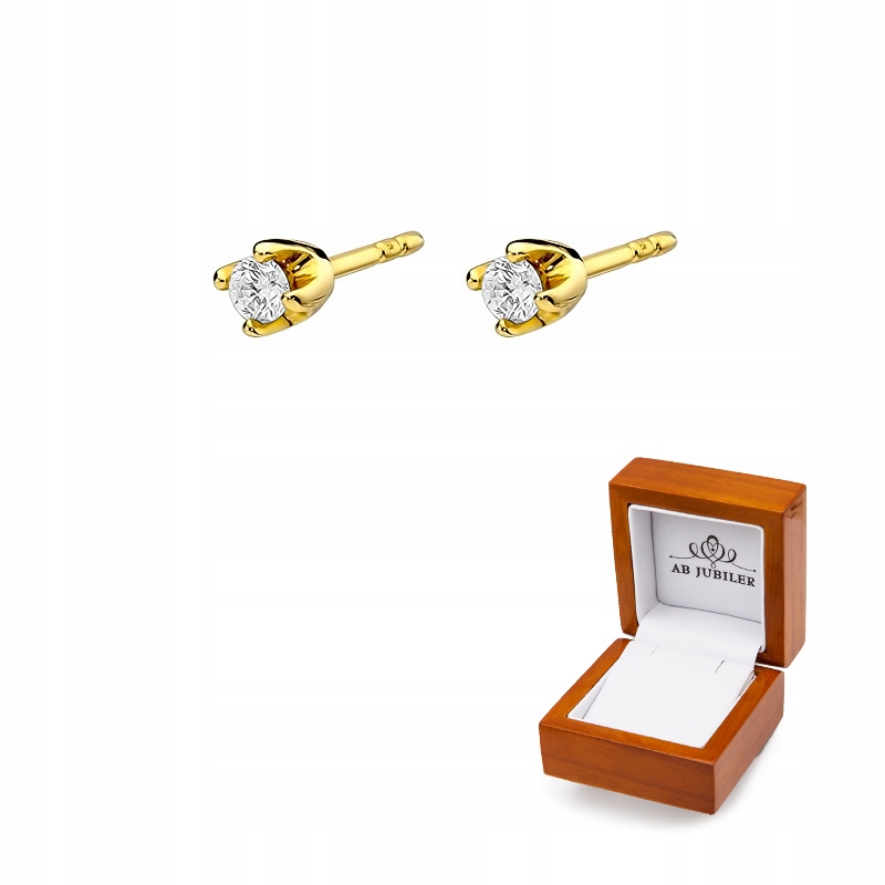Zlaté jemné náušnice Diamond 585