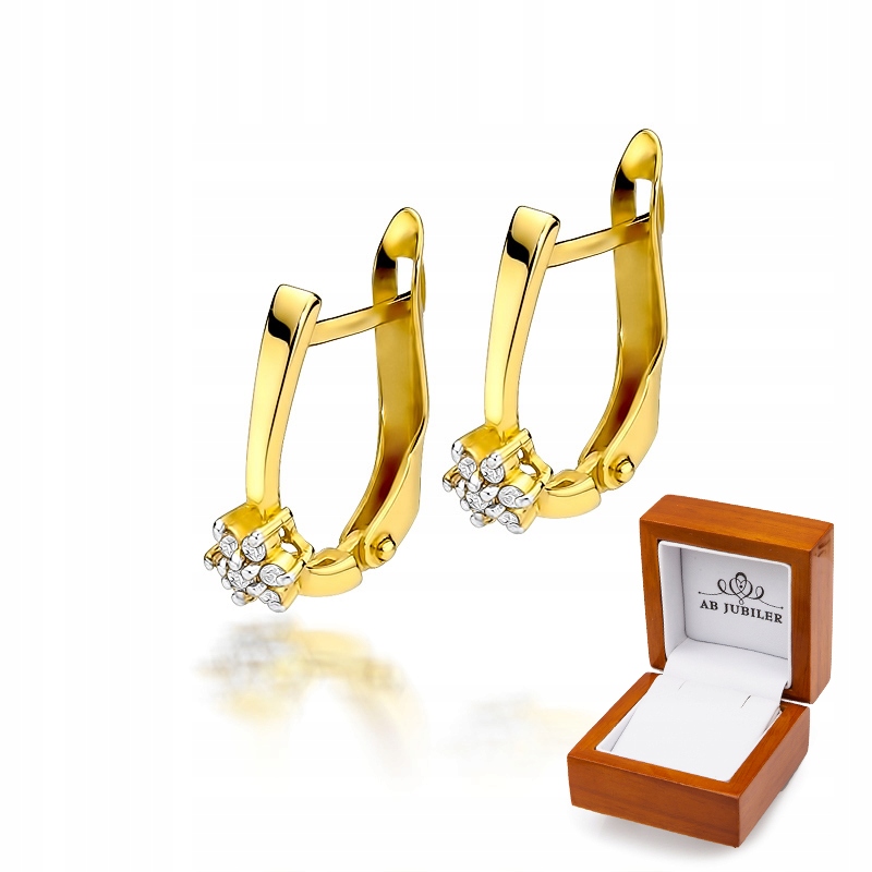 Zlaté náušnice 585 Diamanty anglickej spony