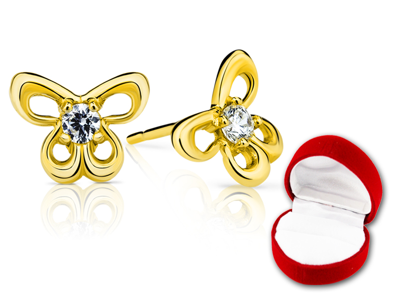 Zlaté náušnice STARS 333 SWAROVSKI Motýle