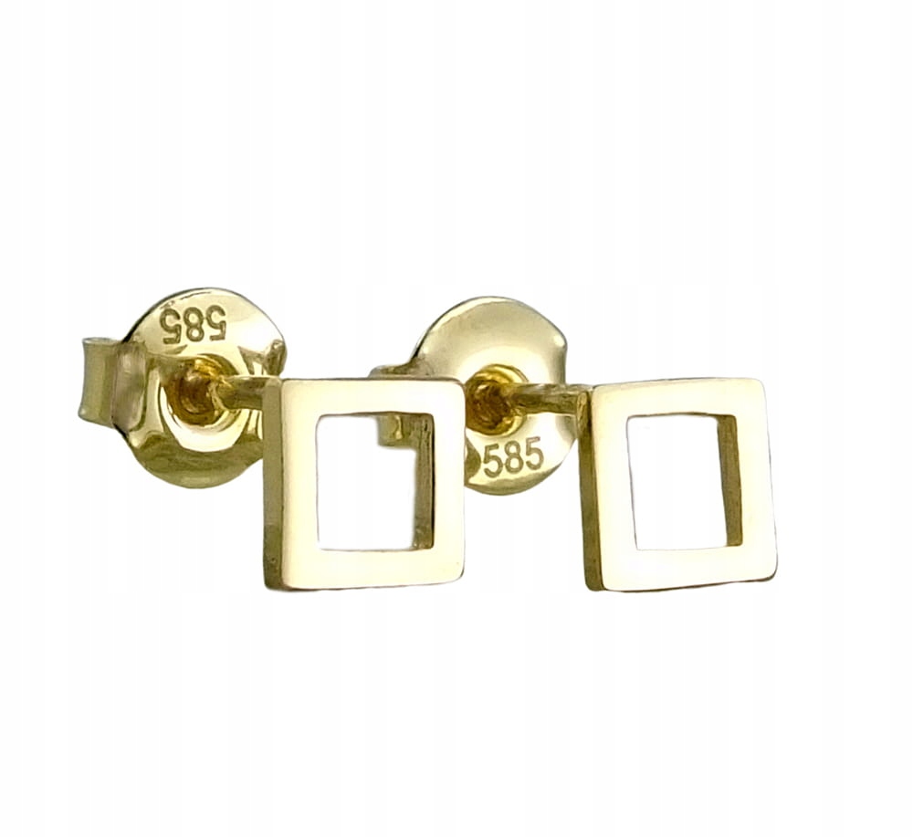 Zlaté náušnice hladké diamanty - pr. 585