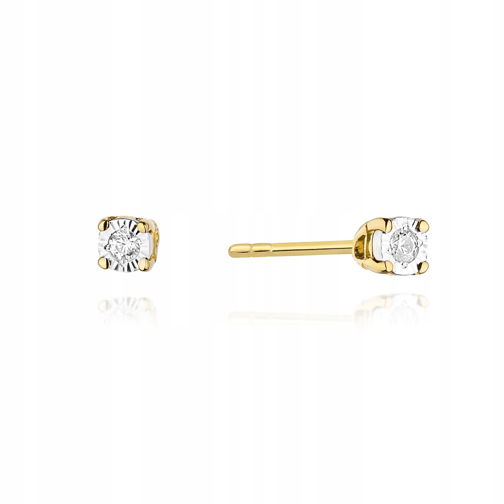 Zlaté náušnice tyčinky Pr585 Classic Diamond Rather