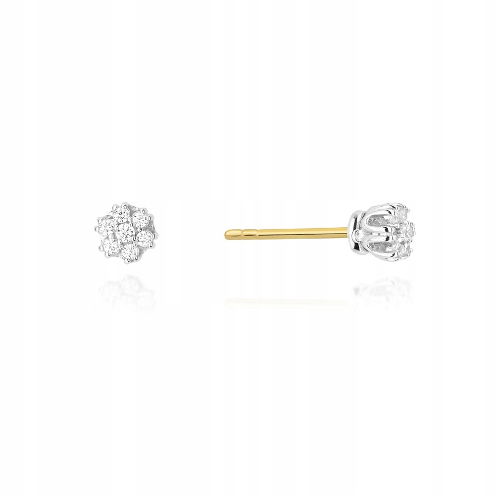 Zlaté náušnice palice Pr585 Classic Diamond Gravírovanie