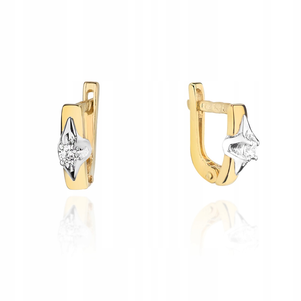 Zlaté náušnice PR585 Diamantové gravírovacie diamanty