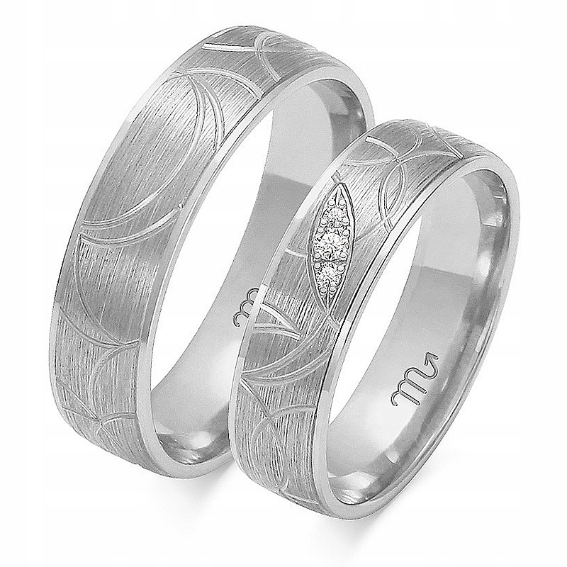 Zlaté svadobné obrúčky 14K ZIRCONIA OP-22