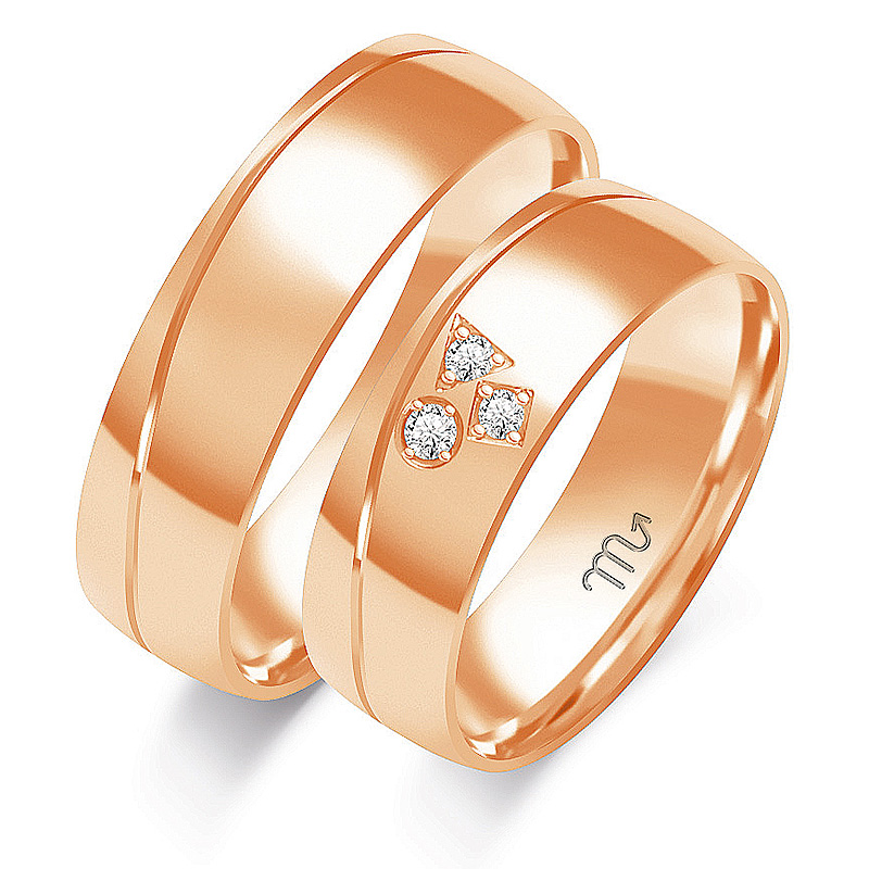 Zlaté svadobné obrúčky DIAMONDS PREMIUM MODEL OE-276C